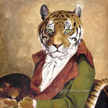 Kleidung Tiger Ölgemälde